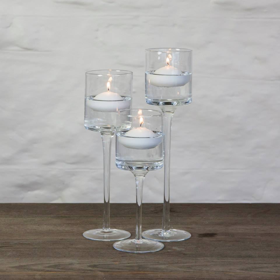 stemmed glass votives